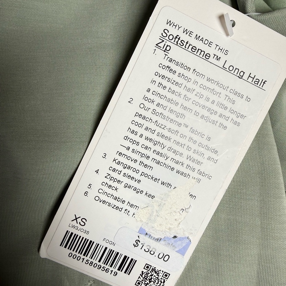 Lululemon Softstreme Half-Zip Hoodie long XS Fog Green NWT - Picture 4 of 6